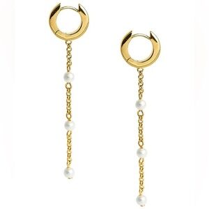 Lisi Lerch Moonlit Drop Hoop Earrings - 18k Gold Plated